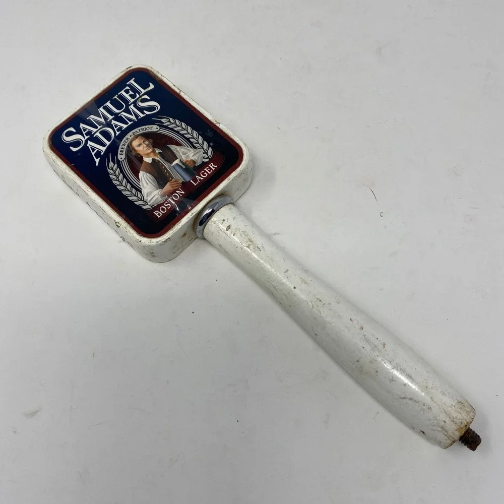 Vintage Samuel Adams Boston Lager Beer Tap Handle White Shield Logo Rare Barware